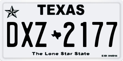 TX license plate DXZ2177