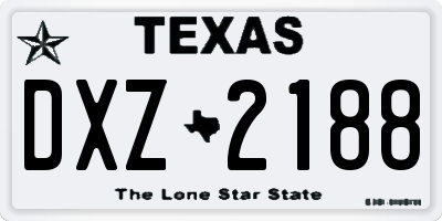 TX license plate DXZ2188