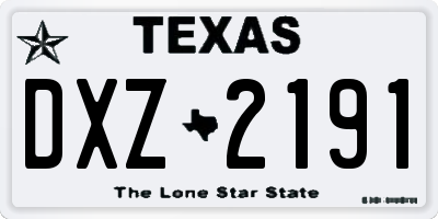 TX license plate DXZ2191
