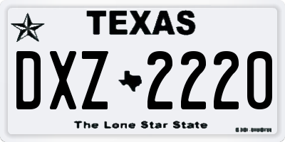 TX license plate DXZ2220