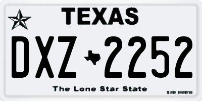 TX license plate DXZ2252