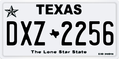 TX license plate DXZ2256