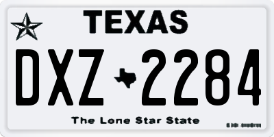 TX license plate DXZ2284