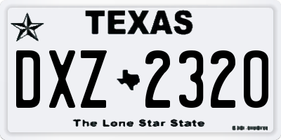 TX license plate DXZ2320