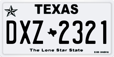 TX license plate DXZ2321