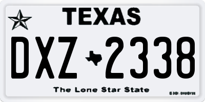 TX license plate DXZ2338