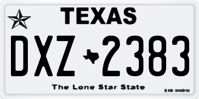 TX license plate DXZ2383