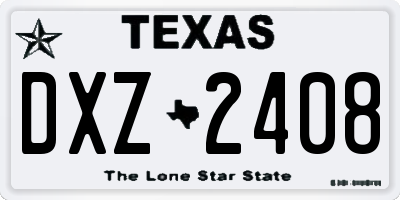 TX license plate DXZ2408