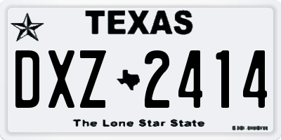 TX license plate DXZ2414