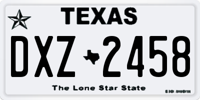 TX license plate DXZ2458