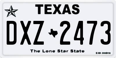 TX license plate DXZ2473