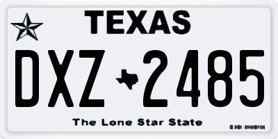 TX license plate DXZ2485