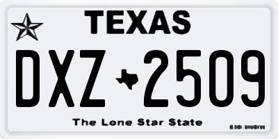 TX license plate DXZ2509