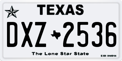 TX license plate DXZ2536