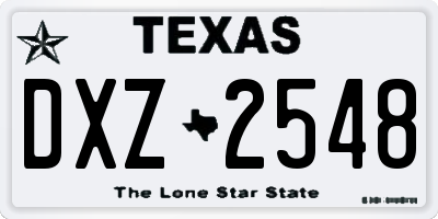 TX license plate DXZ2548