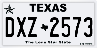 TX license plate DXZ2573