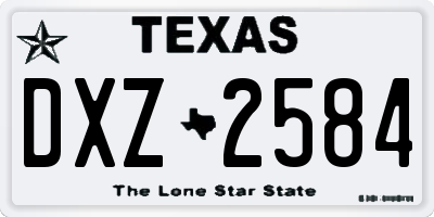 TX license plate DXZ2584