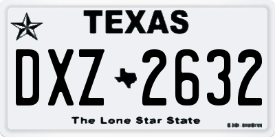 TX license plate DXZ2632