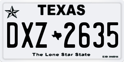TX license plate DXZ2635