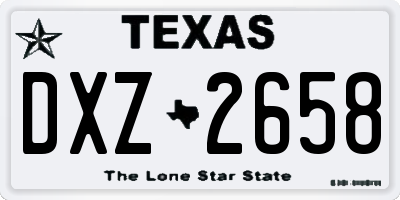 TX license plate DXZ2658