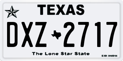 TX license plate DXZ2717