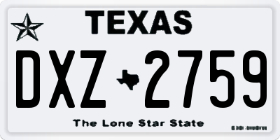TX license plate DXZ2759