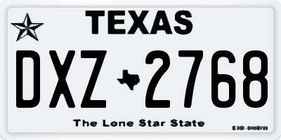 TX license plate DXZ2768
