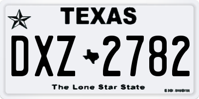 TX license plate DXZ2782