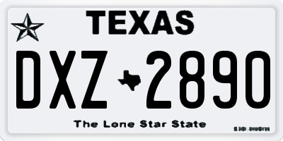 TX license plate DXZ2890