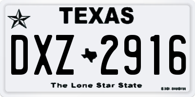 TX license plate DXZ2916