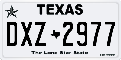 TX license plate DXZ2977