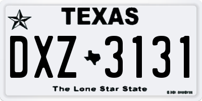 TX license plate DXZ3131