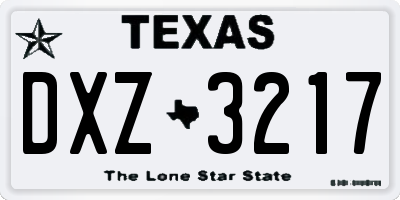 TX license plate DXZ3217