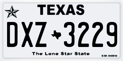 TX license plate DXZ3229