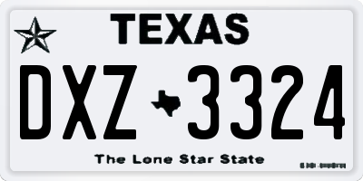 TX license plate DXZ3324