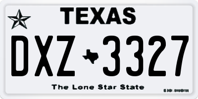TX license plate DXZ3327
