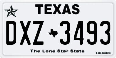 TX license plate DXZ3493