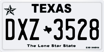 TX license plate DXZ3528