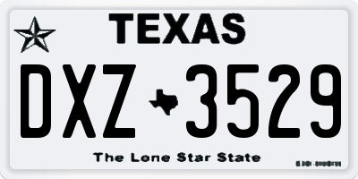 TX license plate DXZ3529