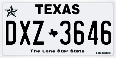 TX license plate DXZ3646