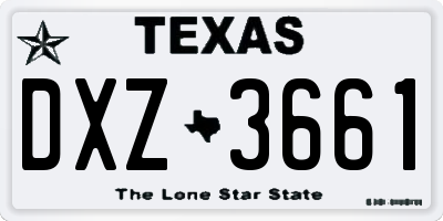 TX license plate DXZ3661