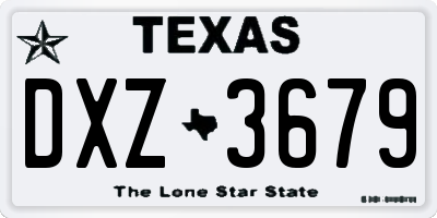 TX license plate DXZ3679