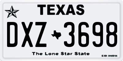 TX license plate DXZ3698