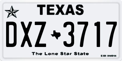 TX license plate DXZ3717