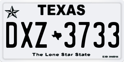 TX license plate DXZ3733