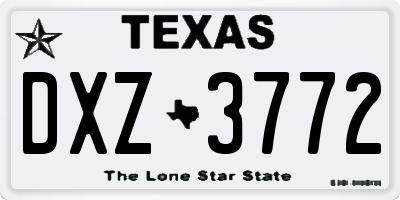 TX license plate DXZ3772
