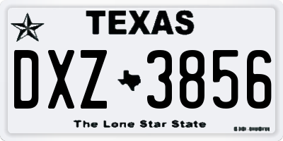 TX license plate DXZ3856