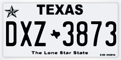TX license plate DXZ3873
