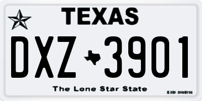 TX license plate DXZ3901