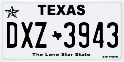 TX license plate DXZ3943
